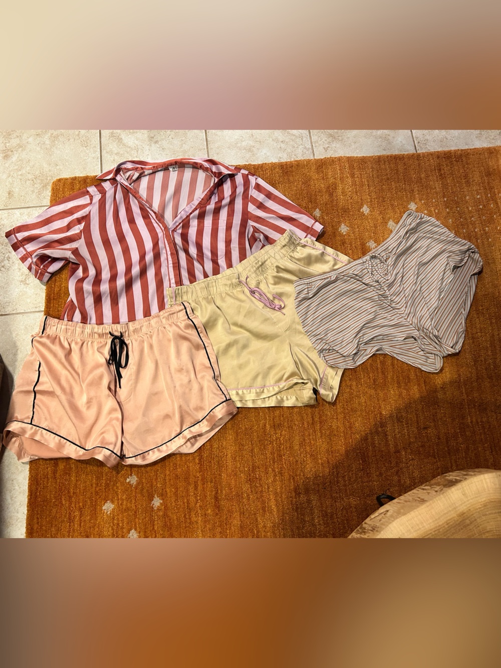 Parade and madewell pajama bundle - 3 shorts, 1 top